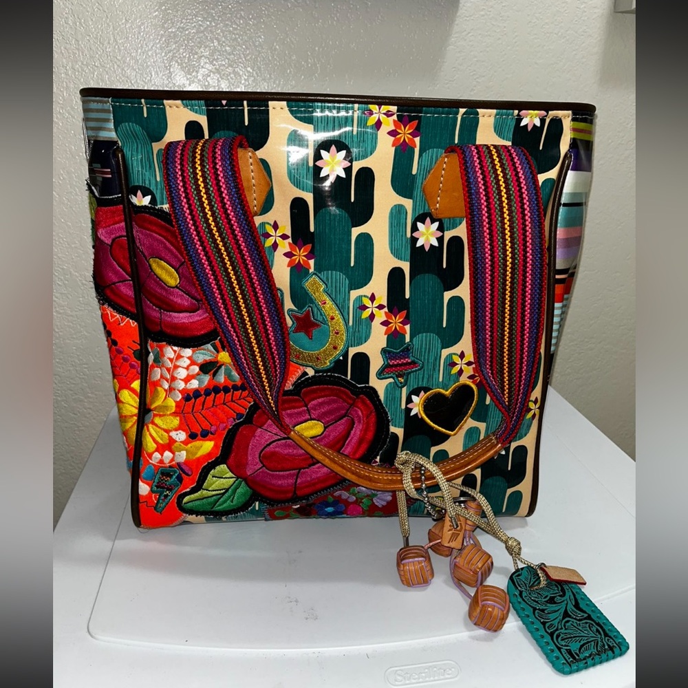 Consuela Dezi Tote Bag - Cactus/Flowers/Stripes